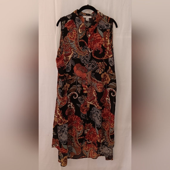 Spence Women floral print long sleeveless dress size 1X - Picture 1 of 4